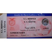 Billet/Ticket Coupe 16ème UEFA 97 SC BASTIA - STEAUA BUCAREST