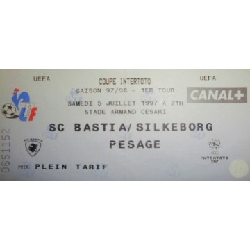 Billet/Ticket Coupe Intertoto 98/99 SC BASTIA - FC MACEDONIAN
