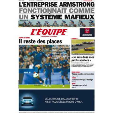 Journal l&#39Equipe 67° année N°21 273 Vendredi 12 octobre 2012