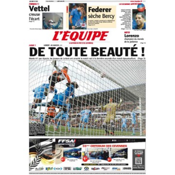 Journal l&#39Equipe 67° année N°21 290 Lundi 29 octobre 2012