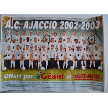 Poster Officiel ACA AJACCIO 2002-2003 Football