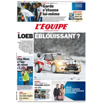 Journal l&#39Equipe 67° année N°21 371 Vendredi 18 janvier 2013