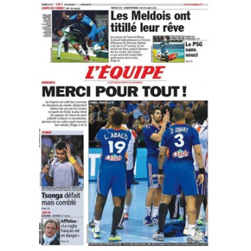 Journal l&#39Equipe 67° année N°21 377 Jeudi 24 janvier 2013