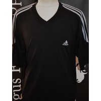 Maillot Occasion ADIDAS CLIMALITE taille L noir/bandes grises
