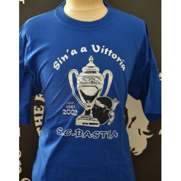 Tee shirt SC.BASTIA Sin&#39a a Vittoria 1972-1981-2002 taille XL