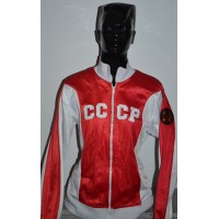 Veste Femme VINTAGE CCCP taille L Rouge/Blanc