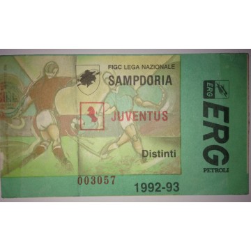 Billet/Ticket ancien SAMPDORIA - JUVENTUS 1992-93