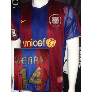 Maillot FCB BARCELONE Nike N°14 HENRY taille XL CAMP NOU 1957-2007