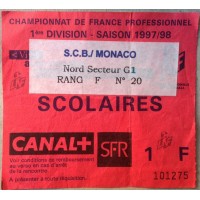 Billet SCB / MONACO 1ère Division saison 1997/98