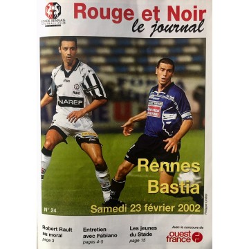 Journal / Magazine ROUGE ET NOIR SCB BASTIA - Stade Rennais Rennes 2002