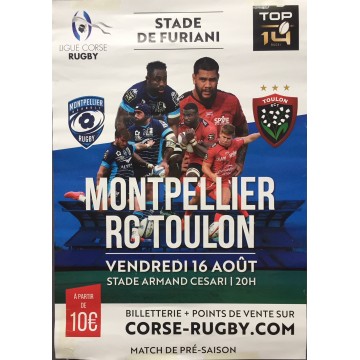 Affiche Rugby MONTPELLIER / RC TOULON Amical Stade Armand Cesari