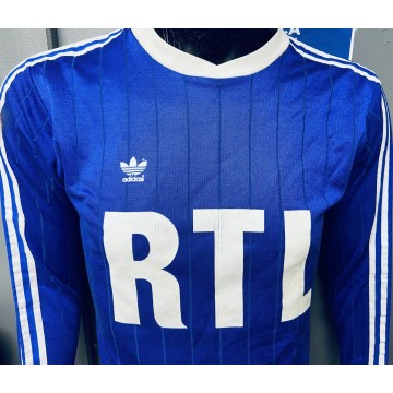 Maillot Coupe de France porté N°3 année 90 RTL taille L adidas bleu