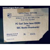 Ticket FC CARL ZEISS JENA SECB BASTIA UEFA 78