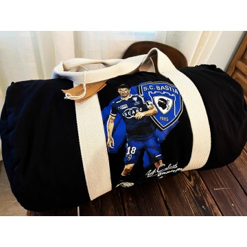 LE FOOTBAGG SCB BASTIA Yannick CAHUZAC sac de Sport NOIR coton  (BA175)