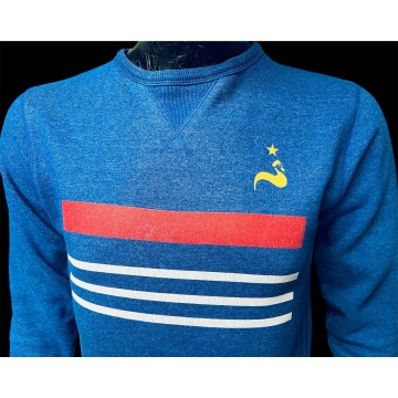 Pull ancien EQUIPE DE FRANCE taille S collector maillot MATCH WORN SHIRT Vintage
