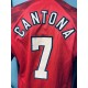 Maillot MANCHESTER UNITED N°7 CANTONA 95/96 SHARP ancien porté MATCH WORN SHIRT