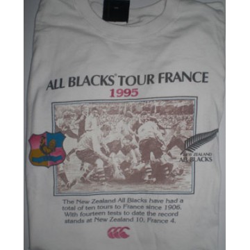Tee shirt RUGBY All Black Tour FRANCE 1995 Adulte taille M