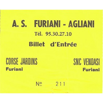 Billet entrée DH CORSE A.S.FURIANI-AGLIANI année 90