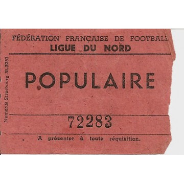 Billet F.F.F Ligue du Nord rencontre du 27/11/1949
