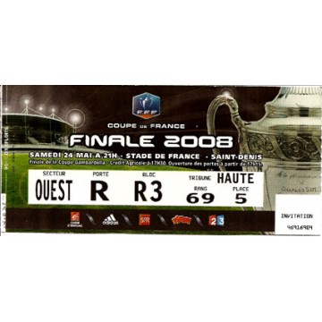 Billet F.F.Football Finale 2008 Coupe de FRANCE