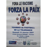 Affiche FORZA LA PAIX Tournoi de Football de la Tolerance SCB