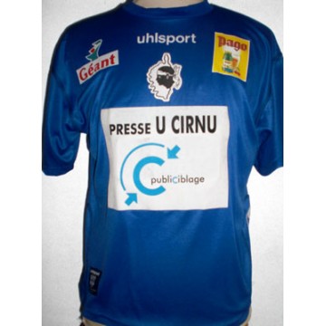 Maillot porté S.C.BASTIA Sponsor "U CIRNU" N°10 taille S