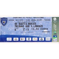 Billet SC BASTIA / MONACO saison 2011-12 Tribune Sud Ligue 2